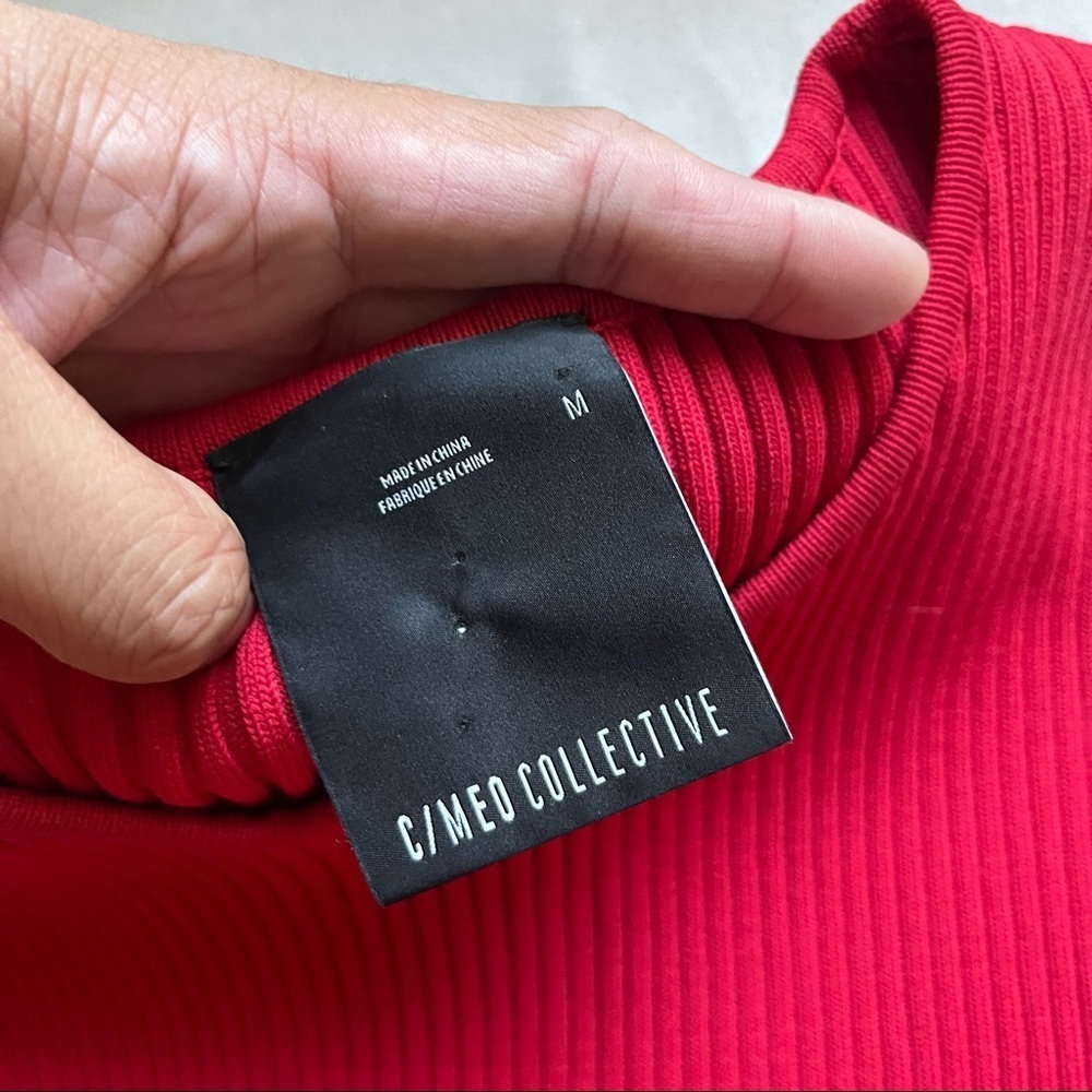 C/MEO Collective Red Ribbed Button-Side Mini Dress - Picture 3 of 4
